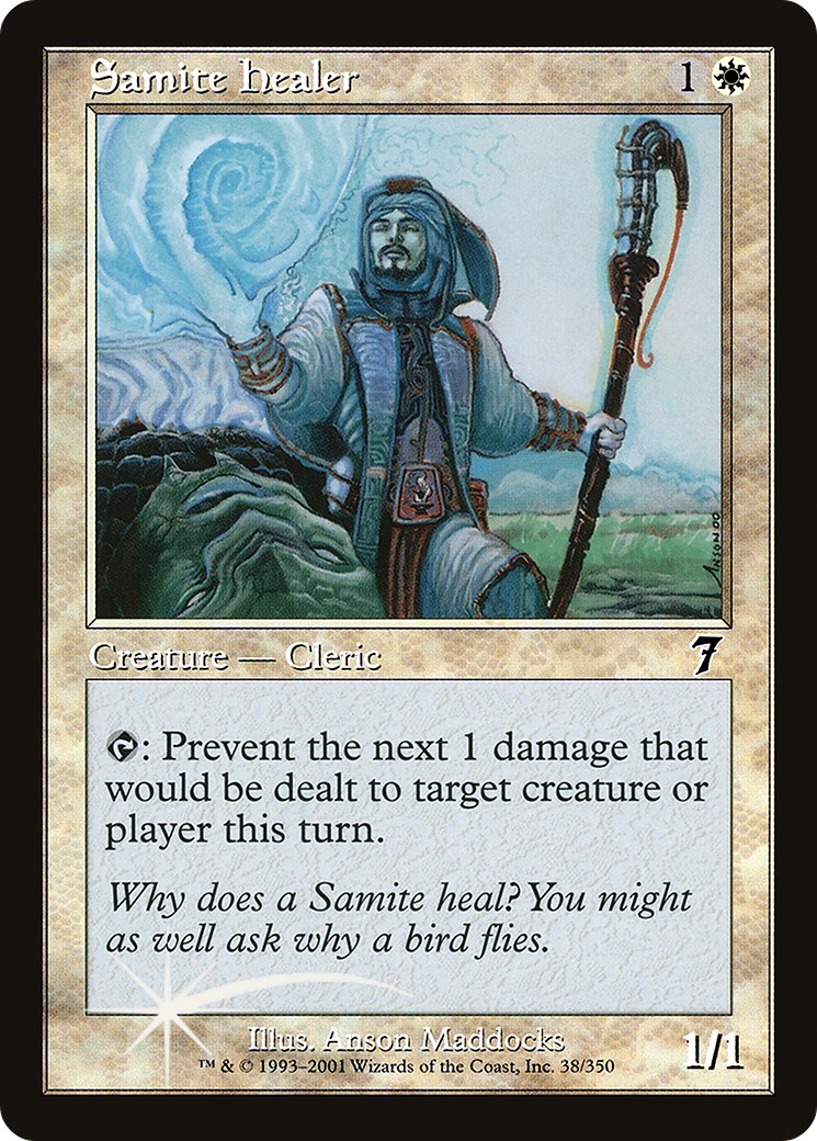 Samite Healer (Common · Foil) · 2001 · Seventh Edition