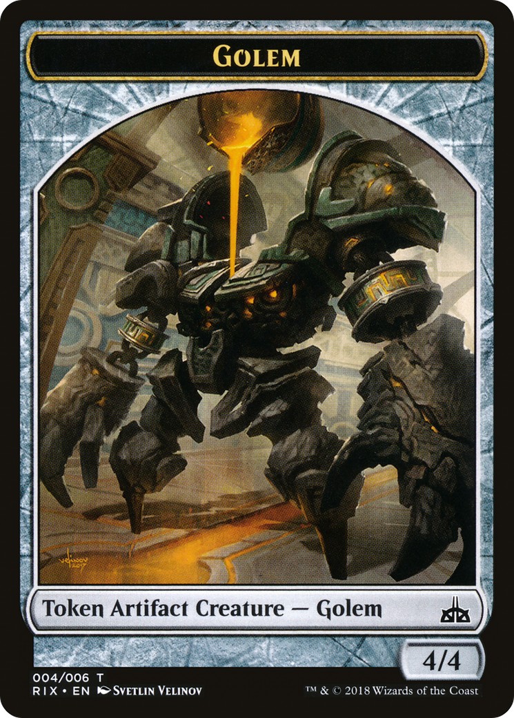 2018 Magic: The Gathering Rivals of Ixalan Tokens Golem #4 trading card