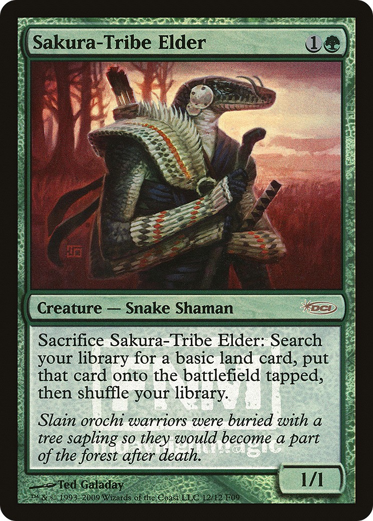 2009 Magic: The Gathering Friday Night Magic Sakura-Tribe Elder #12 trading card