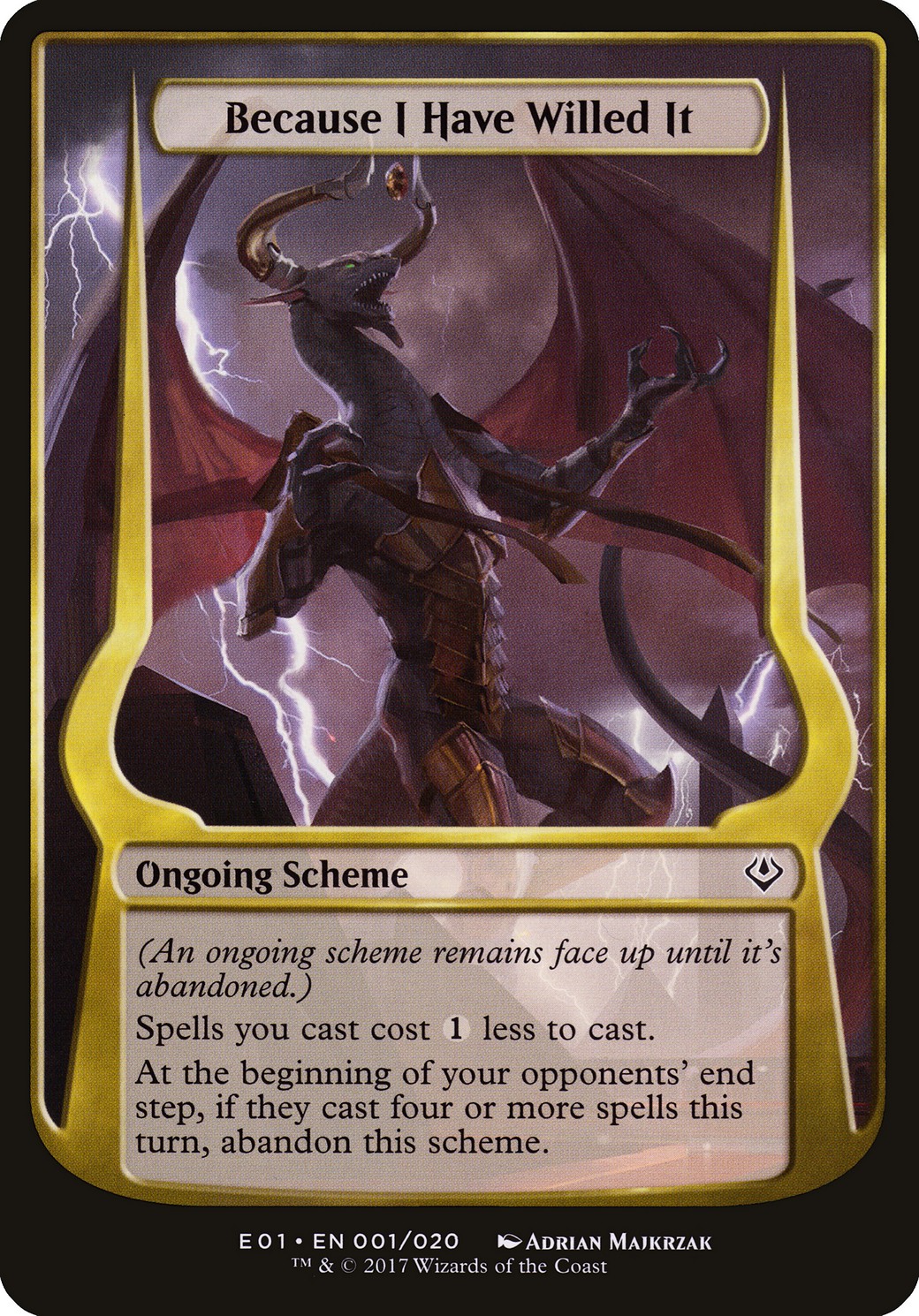 2017 Magic: The Gathering Archenemy: Nicol Bolas Schemes Because I Have Willed It #1★ trading card