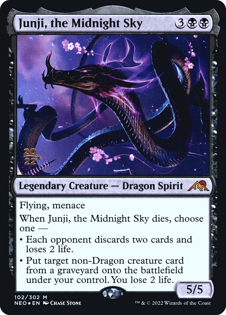 2022 Magic: The Gathering Kamigawa: Neon Dynasty Promos Junji, the Midnight Sky #102s trading card