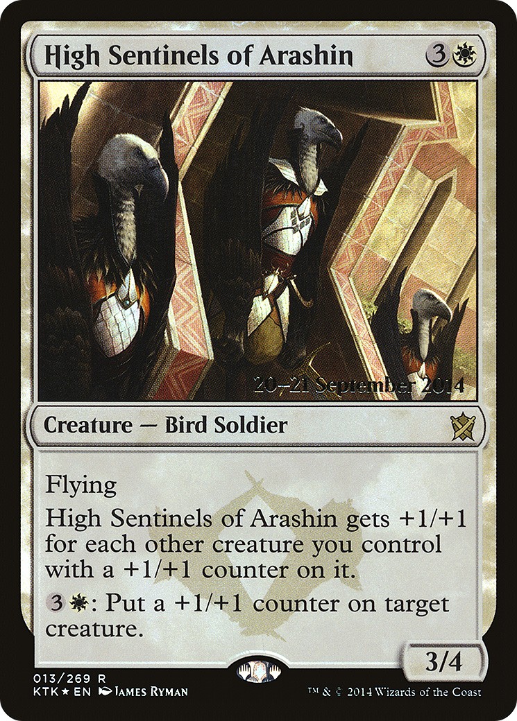 2014 Magic: The Gathering Khans of Tarkir Promos High Sentinels of Arashin #13s trading card