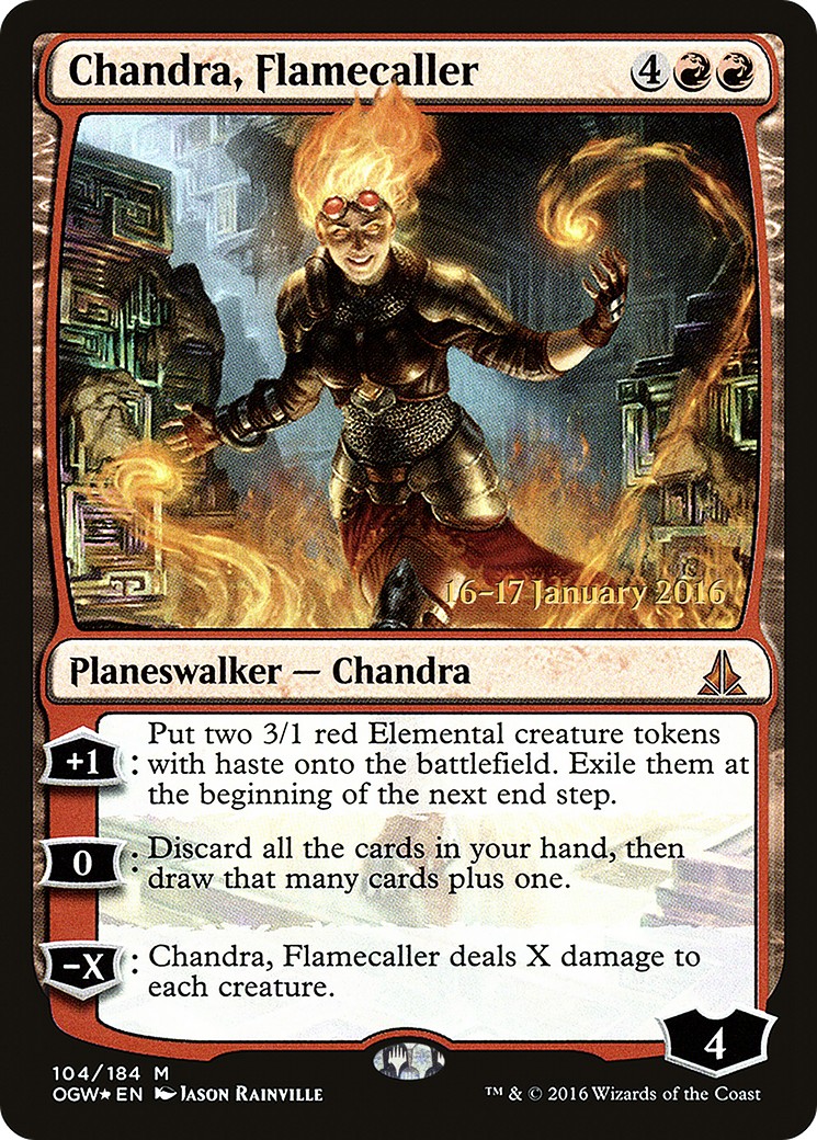 2016 Magic: The Gathering Oath of the Gatewatch Promos Chandra, Flamecaller #104s trading card