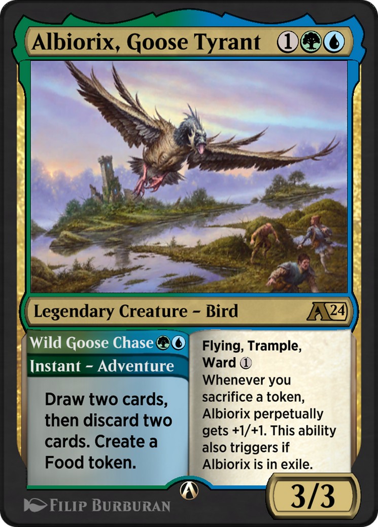 2024 Magic: The Gathering Alchemy: Outlaws of Thunder Junction Albiorix, Goose Tyrant // Wild Goose Chase #19 trading card