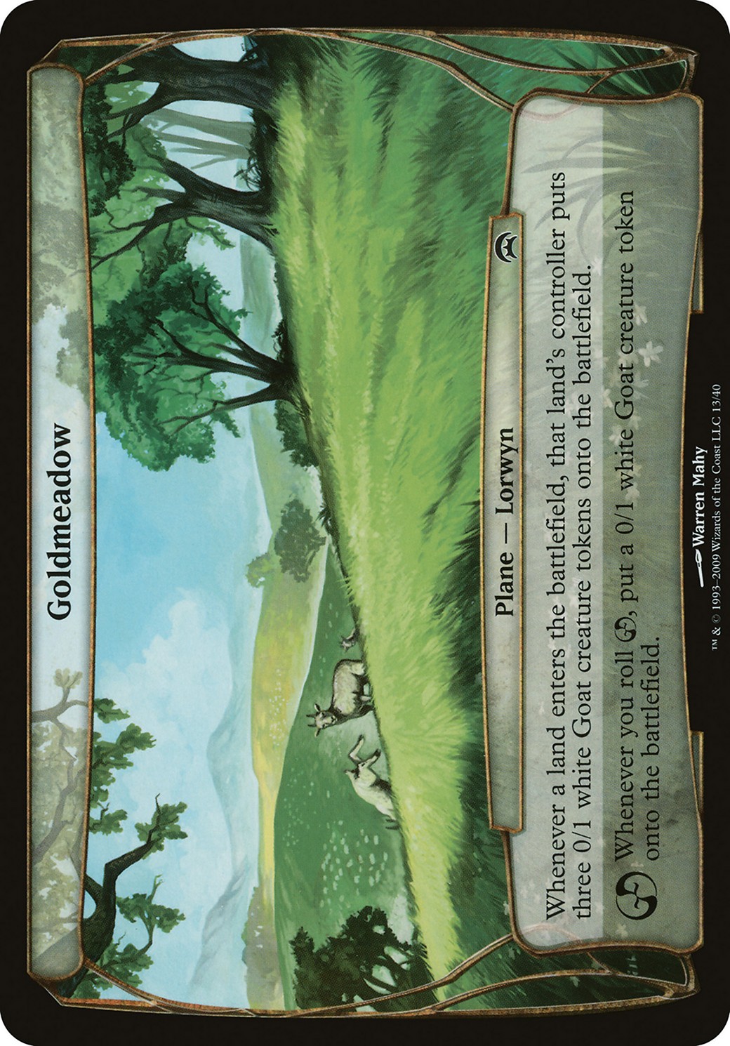 2009 Magic: The Gathering Planechase Planes Goldmeadow #13 trading card