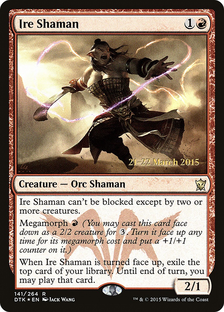 2015 Magic: The Gathering Dragons of Tarkir Promos Ire Shaman #141s trading card