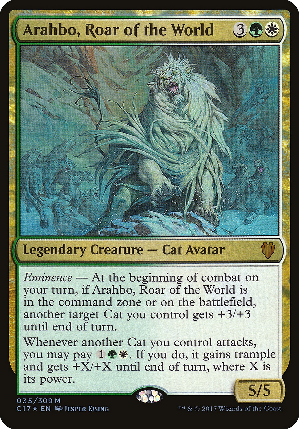 2017 Magic: The Gathering Commander 2017 Oversized Arahbo, Roar of the World #35 trading card