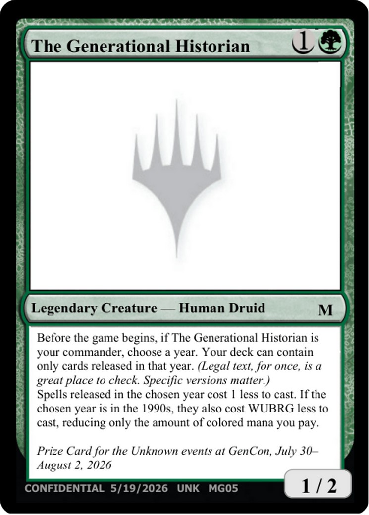 2026 Magic: The Gathering Unknown Event The Generational Historian #MG05 trading card