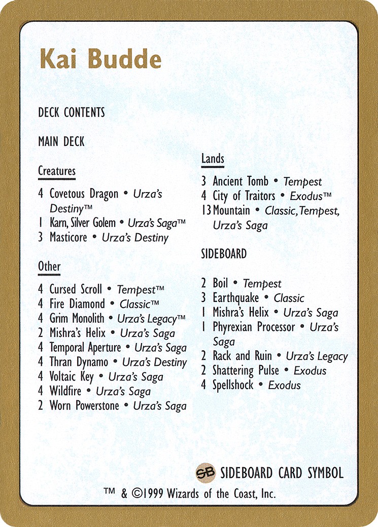 Kai Budde Decklist - Image 1