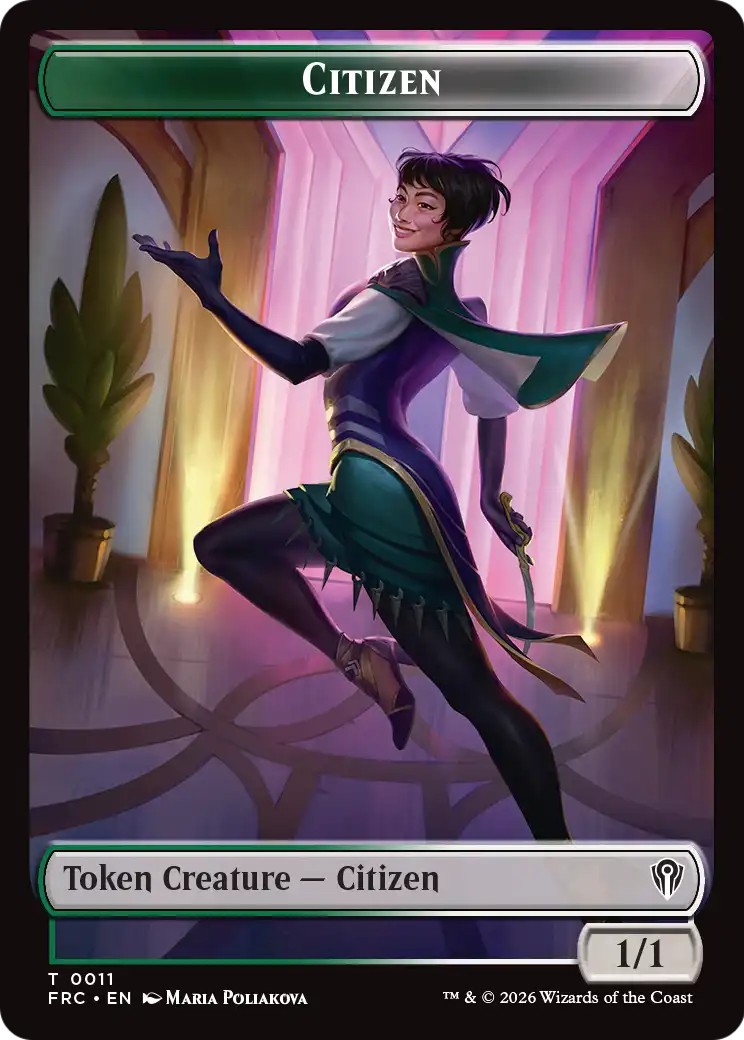 2026 Magic: The Gathering Reality Fracture Commander Tokens Citizen #11 trading card