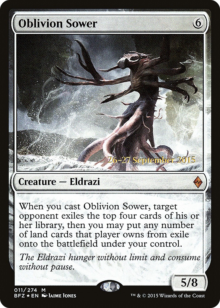 2015 Magic: The Gathering Battle for Zendikar Promos Oblivion Sower #11s trading card