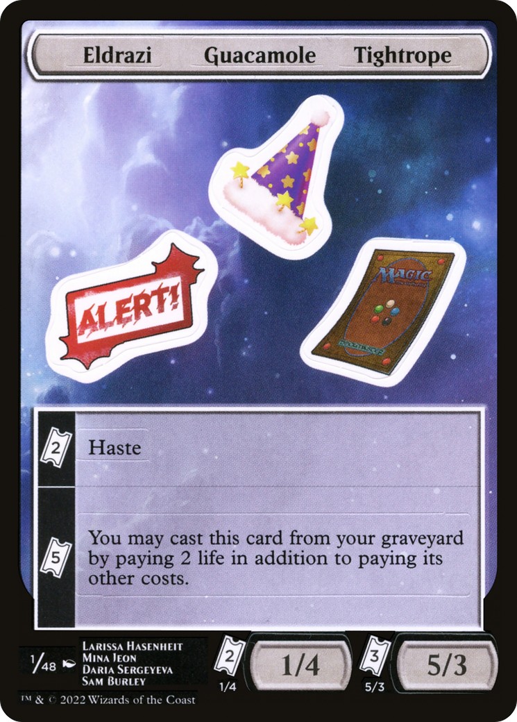 2022 Magic: The Gathering Unfinity Sticker Sheets Eldrazi Guacamole Tightrope #1 trading card