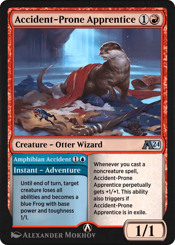 2023 Magic: The Gathering Alchemy: Wilds of Eldraine Accident-Prone Apprentice // Amphibian Accident #16 trading card
