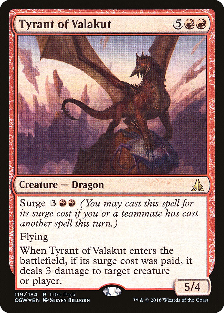 2016 Magic: The Gathering Oath of the Gatewatch Promos Tyrant of Valakut #119 trading card
