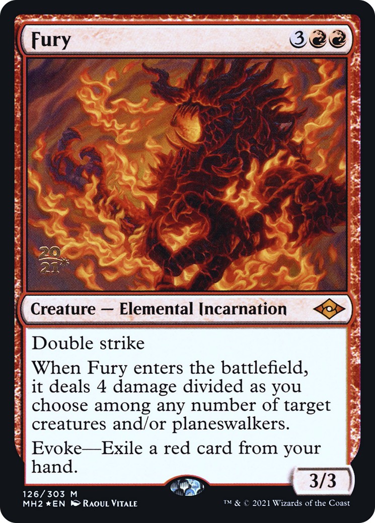 2021 Magic: The Gathering Modern Horizons 2 Promos Fury #126s trading card