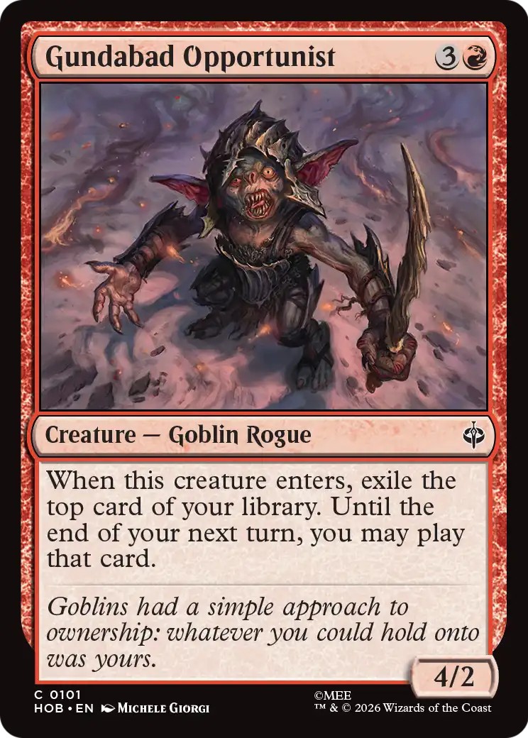 2026 Magic: The Gathering The Hobbit Gundabad Opportunist #101 trading card