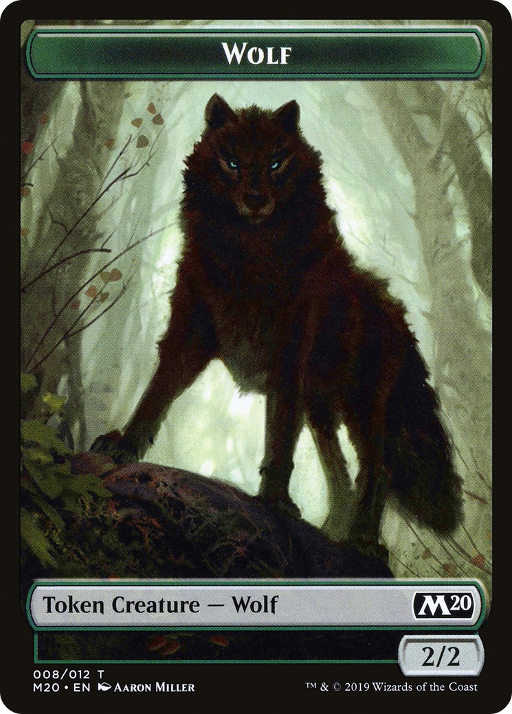 2019 Magic: The Gathering Core Set 2020 Tokens Wolf #8 trading card