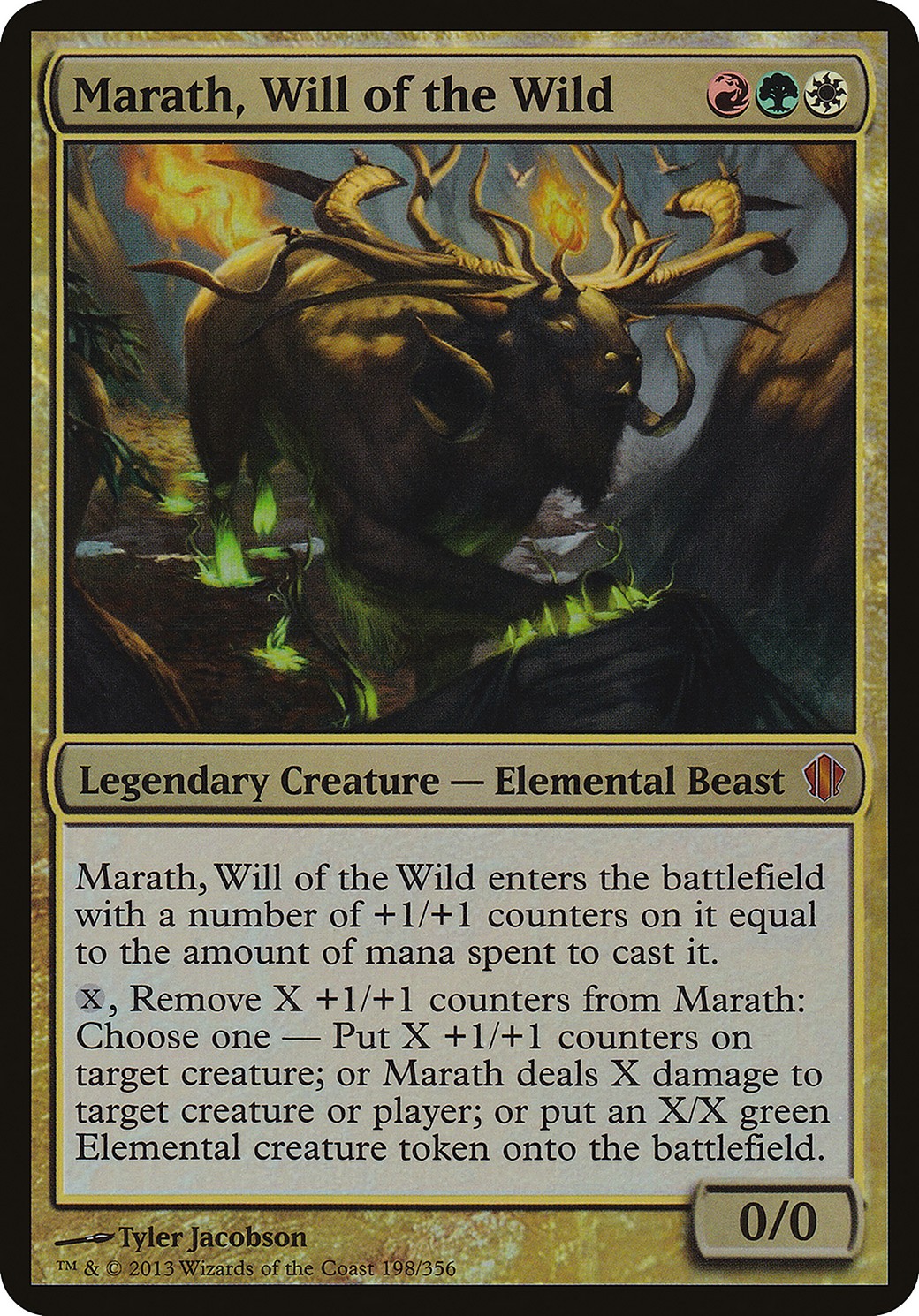 2013 Magic: The Gathering Commander 2013 Oversized Marath, Will of the Wild #198 trading card