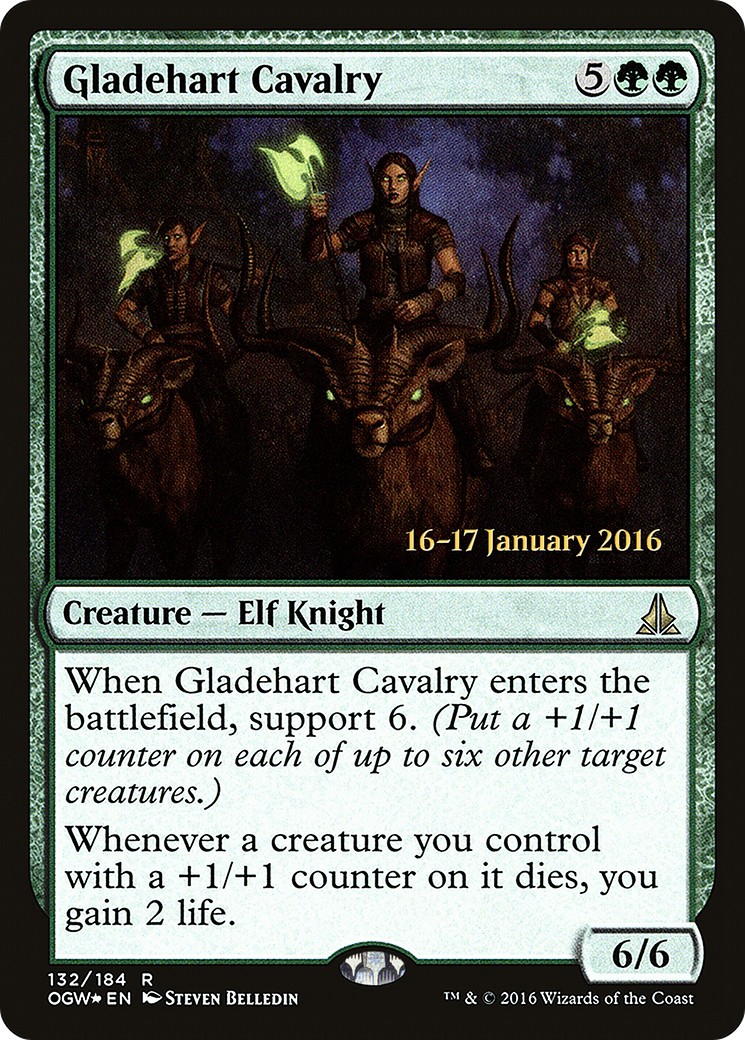 2016 Magic: The Gathering Oath of the Gatewatch Promos Gladehart Cavalry #132s trading card