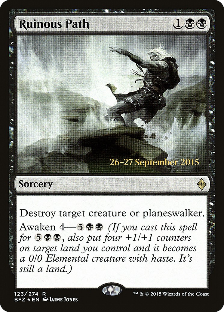 2015 Magic: The Gathering Battle for Zendikar Promos Ruinous Path #123s trading card