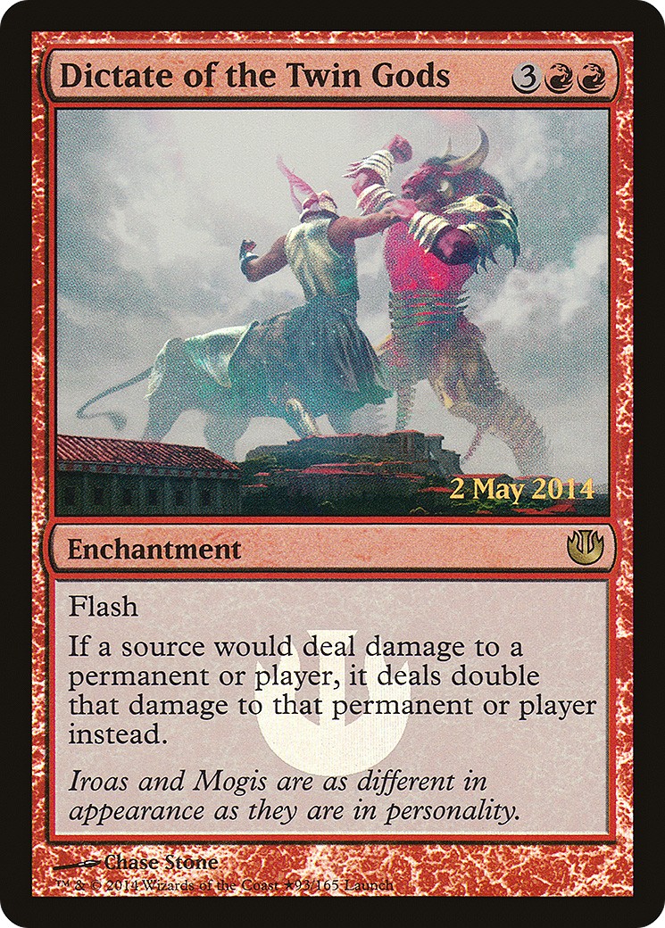 2014 Magic: The Gathering Journey into Nyx Promos Dictate of the Twin Gods #93★ trading card