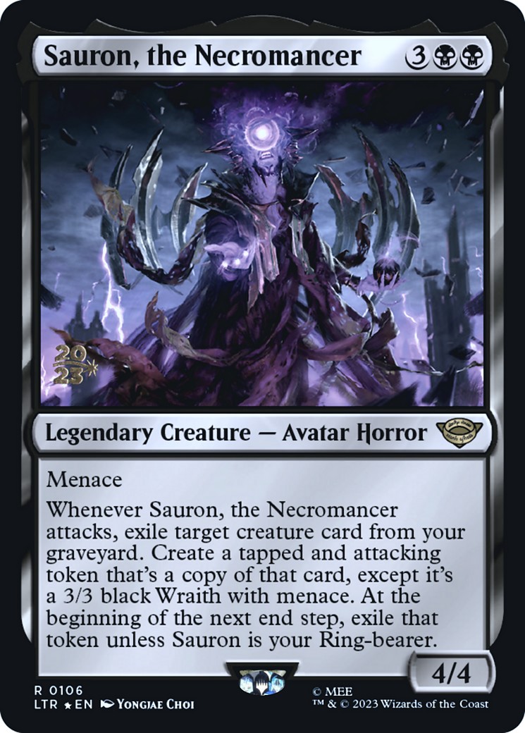 2023 Magic: The Gathering Tales of Middle-earth Promos Sauron, the Necromancer #106s trading card