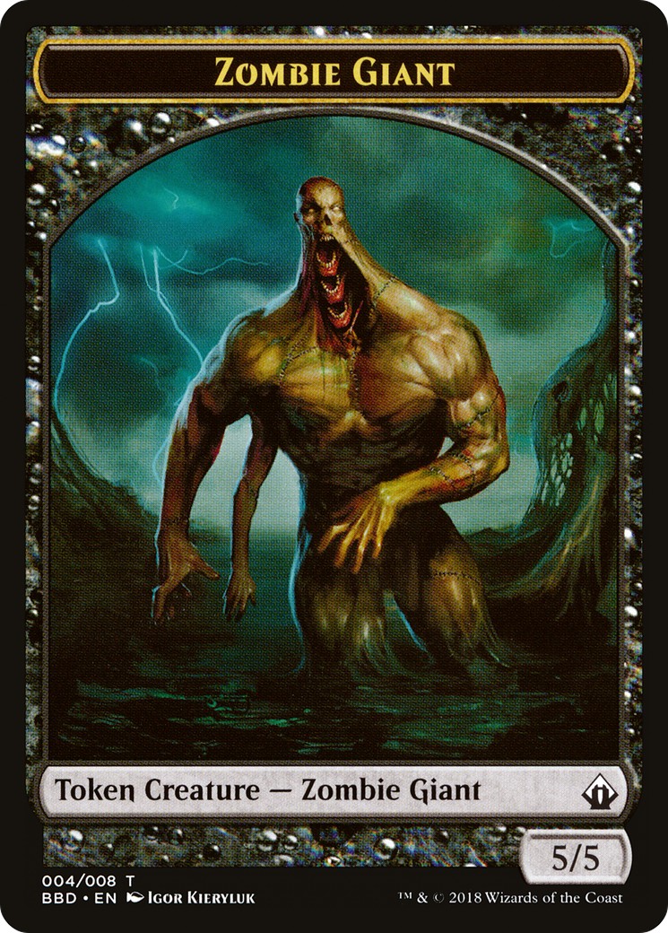 2018 Magic: The Gathering Battlebond Tokens Zombie Giant #4 trading card