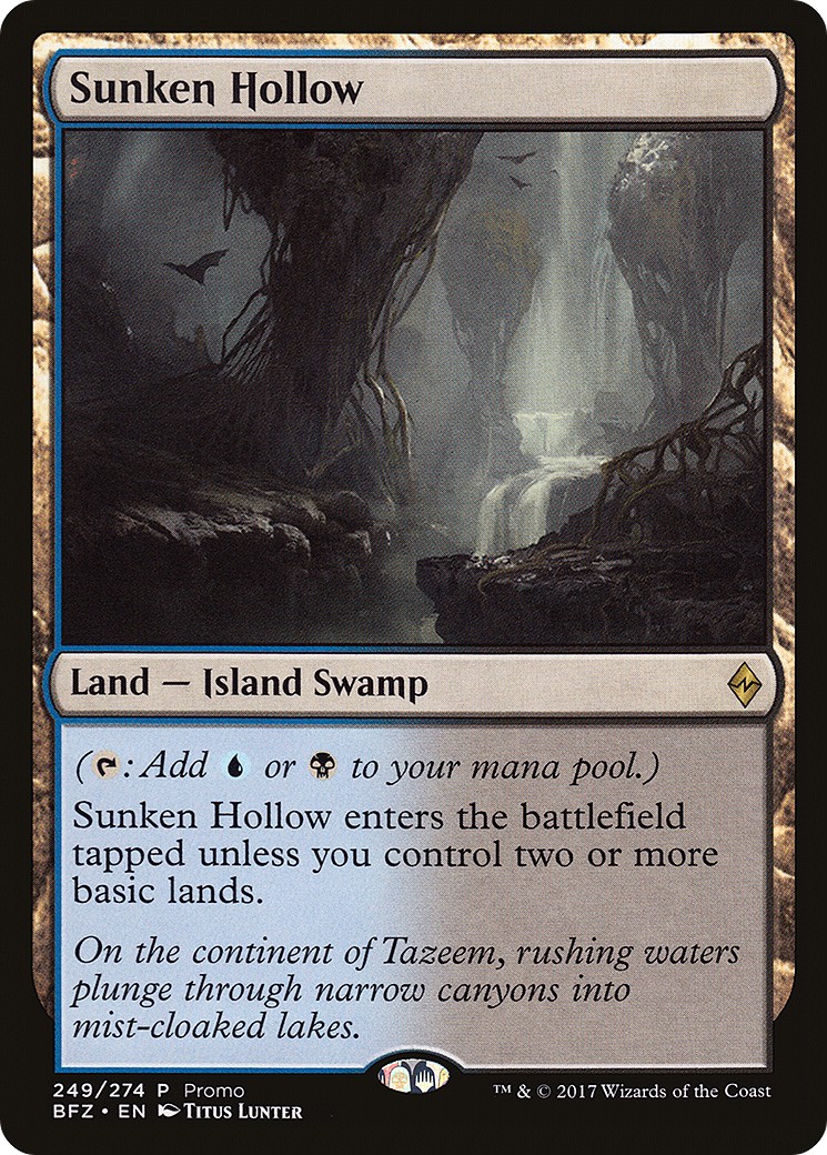 2015 Magic: The Gathering BFZ Standard Series Sunken Hollow #249 trading card