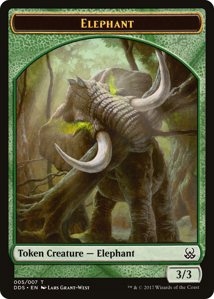2017 Magic: The Gathering Duel Decks: Mind vs. Might Tokens Elephant #5 trading card