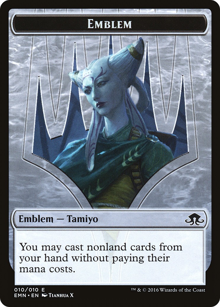 2016 Magic: The Gathering Eldritch Moon Tokens Tamiyo, Field Researcher Emblem #10 trading card