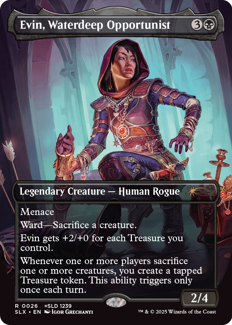 2025 Magic: The Gathering Universes Within Evin, Waterdeep Opportunist #26 trading card