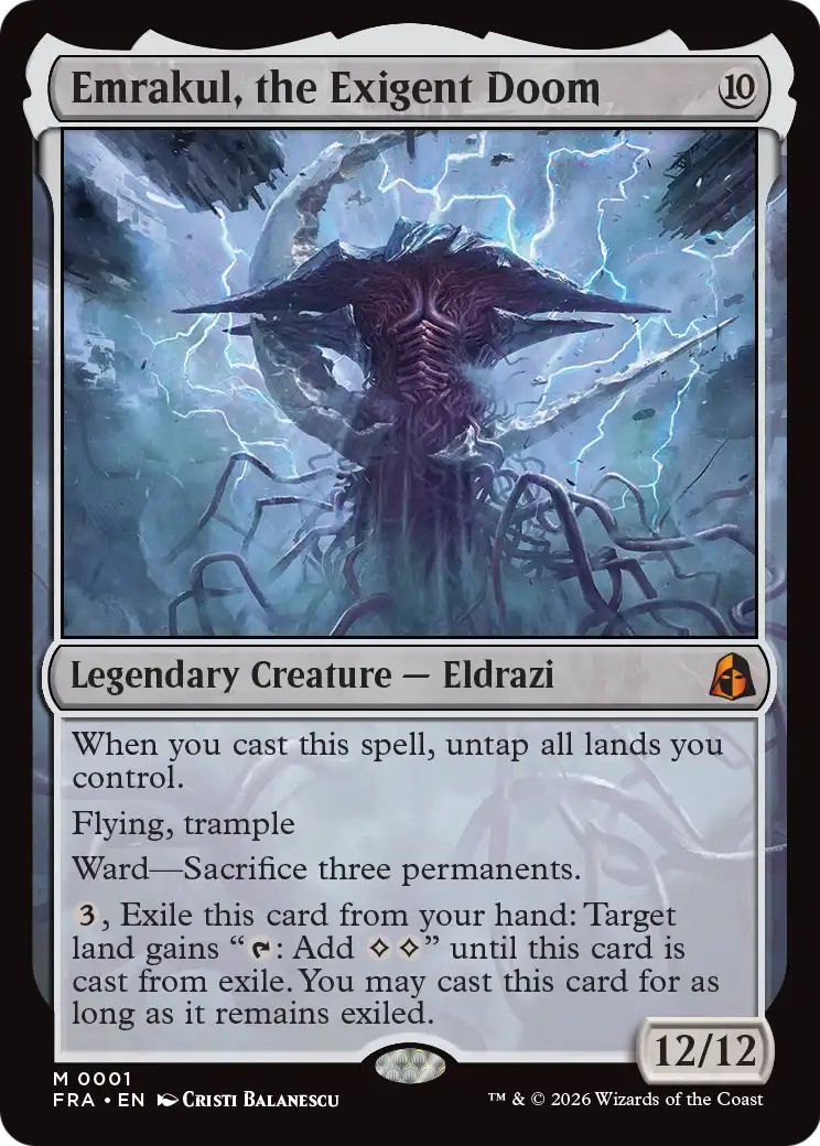 2026 Magic: The Gathering Reality Fracture Emrakul, the Exigent Doom #1 trading card