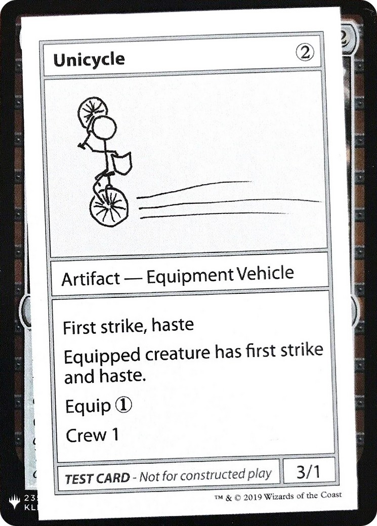 2019 Magic: The Gathering Mystery Booster Playtest Cards 2019 Unicycle #110 trading card