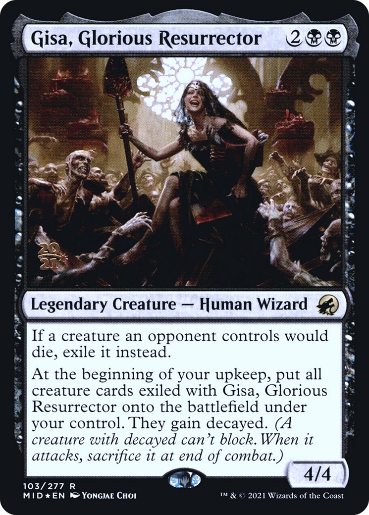 2021 Magic: The Gathering Innistrad: Midnight Hunt Promos Gisa, Glorious Resurrector #103s trading card