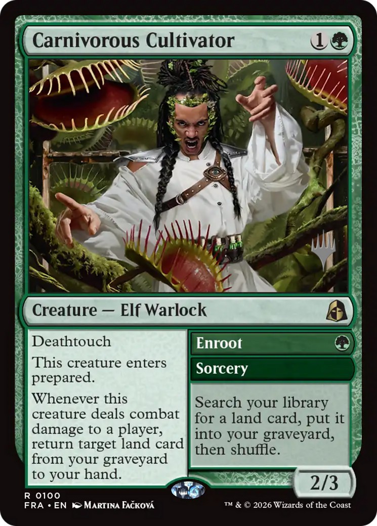 2026 Magic: The Gathering Reality Fracture Promos Carnivorous Cultivator // Enroot #100p trading card