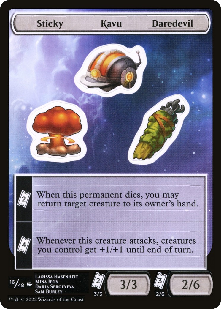 2022 Magic: The Gathering Unfinity Sticker Sheets Sticky Kavu Daredevil #16 trading card