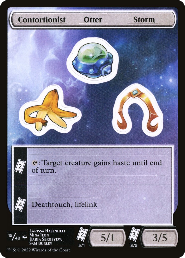 2022 Magic: The Gathering Unfinity Sticker Sheets Contortionist Otter Storm #15 trading card