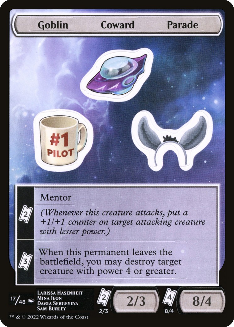 2022 Magic: The Gathering Unfinity Sticker Sheets Goblin Coward Parade #17 trading card