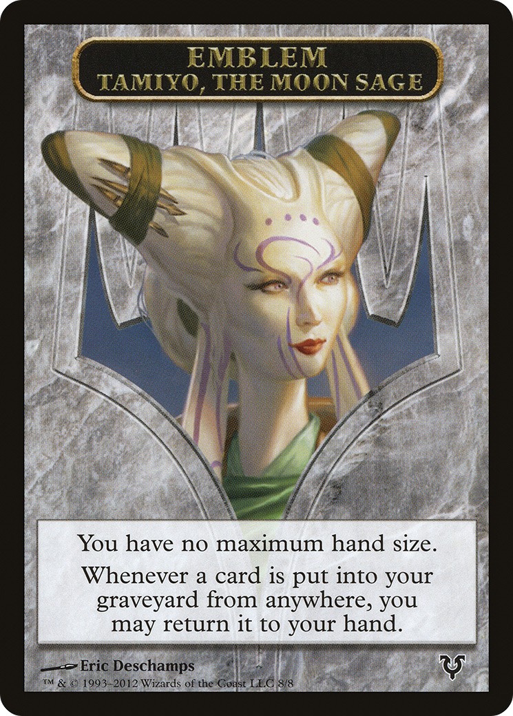 2012 Magic: The Gathering Avacyn Restored Tokens Tamiyo, the Moon Sage Emblem #8 trading card