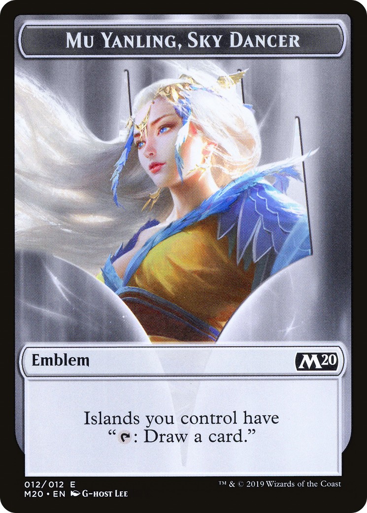 2019 Magic: The Gathering Core Set 2020 Tokens Mu Yanling, Sky Dancer Emblem #12 trading card