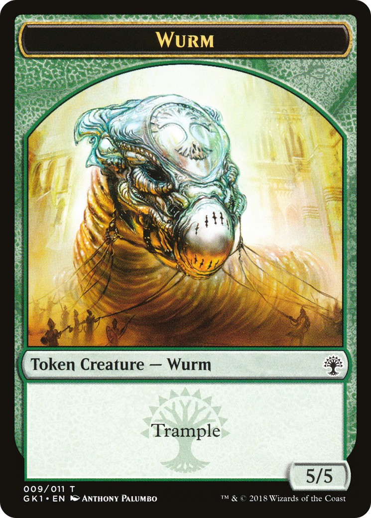 2018 Magic: The Gathering GRN Guild Kit Tokens Wurm // Saproling #9 trading card