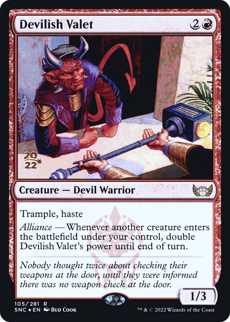 2022 Magic: The Gathering Streets of New Capenna Promos Devilish Valet #105s trading card