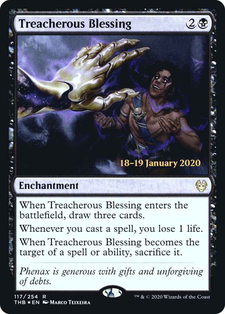 2020 Magic: The Gathering Theros Beyond Death Promos Treacherous Blessing #117s trading card