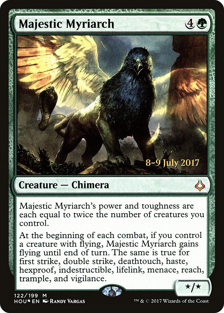 2017 Magic: The Gathering Hour of Devastation Promos Majestic Myriarch #122s trading card