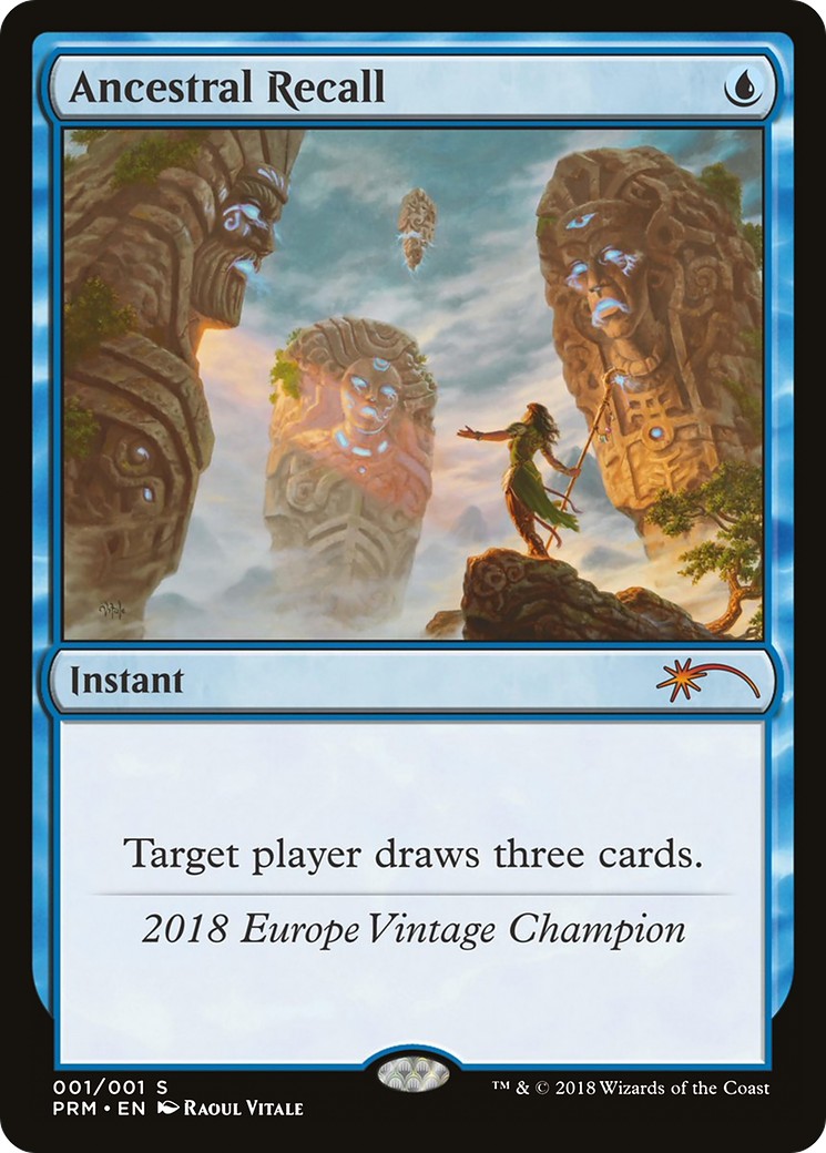 2018 Magic: The Gathering Vintage Championship Ancestral Recall #2018 trading card