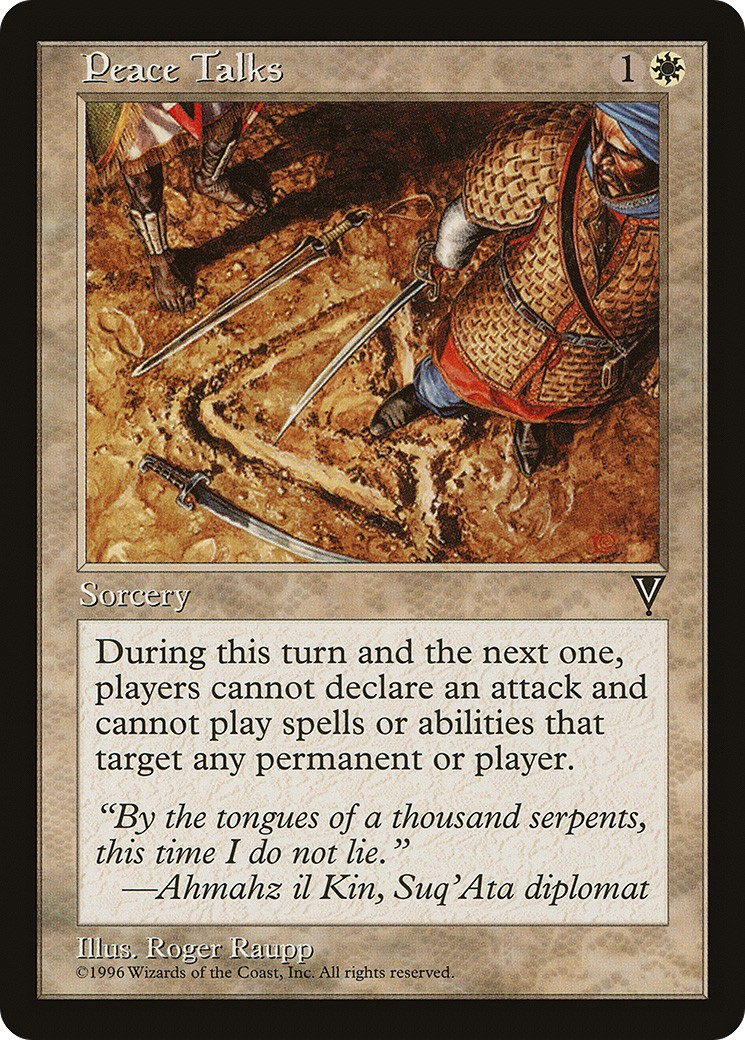 1996 Magic: The Gathering Multiverse Gift Box Peace Talks #1 trading card