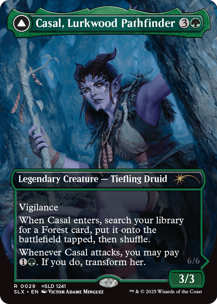 2025 Magic: The Gathering Universes Within Casal, Lurkwood Pathfinder // Casal, Pathbreaker Owlbear #29 trading card
