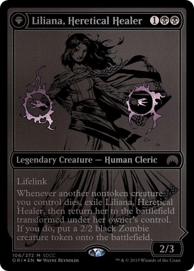 2015 Magic: The Gathering San Diego Comic-Con Liliana, Heretical Healer // Liliana, Defiant Necromancer #106 trading card