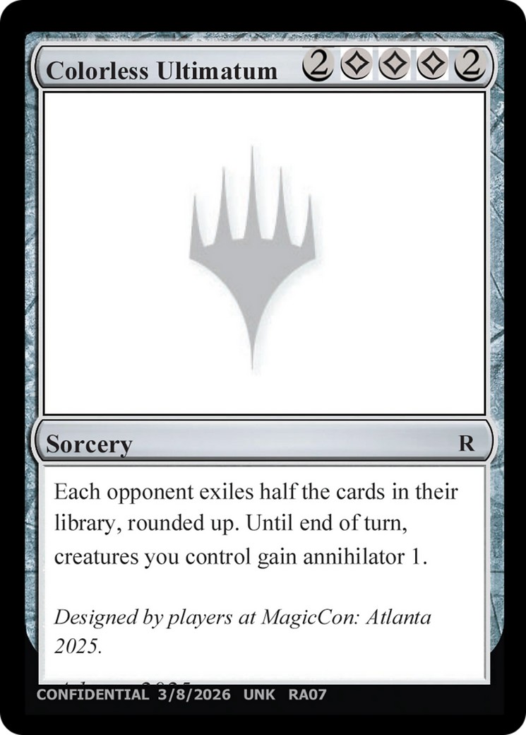 2026 Magic: The Gathering Unknown Event Colorless Ultimatum #RA07 trading card