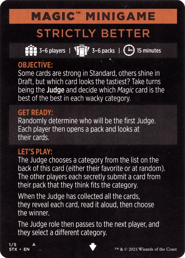 2021 Magic: The Gathering Strixhaven: School of Mages Minigames Strictly Better // Strictly Better (cont'd) #1 trading card